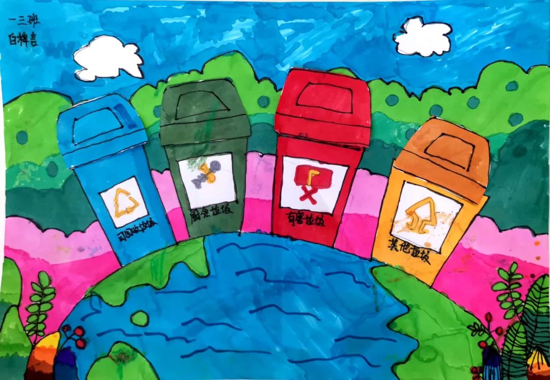 三年级垃圾分类儿童画（8张）-图2