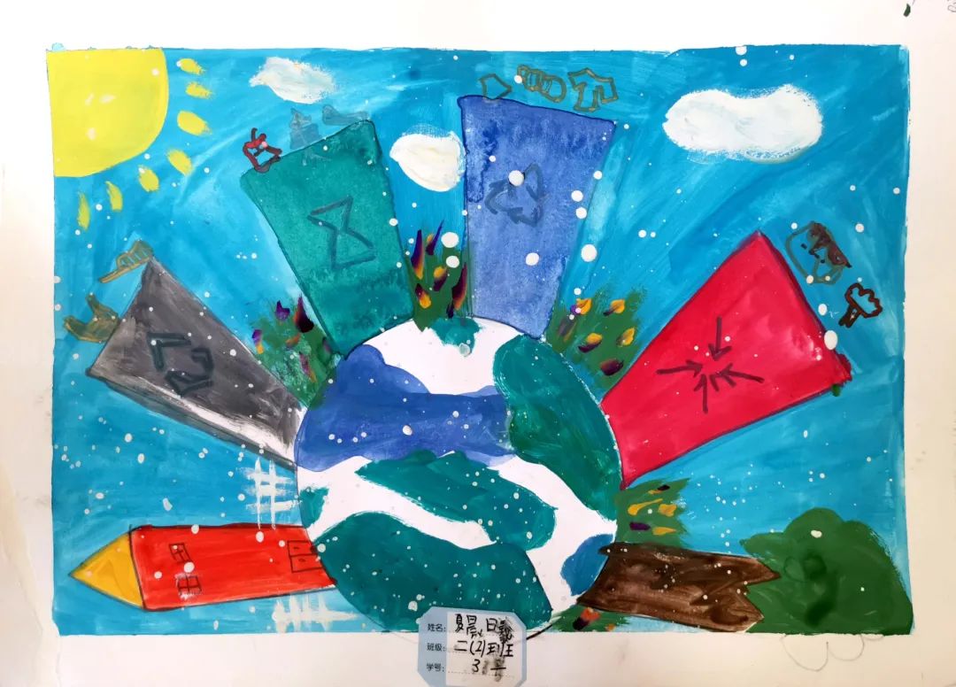 三年级垃圾分类儿童画（8张）-图5