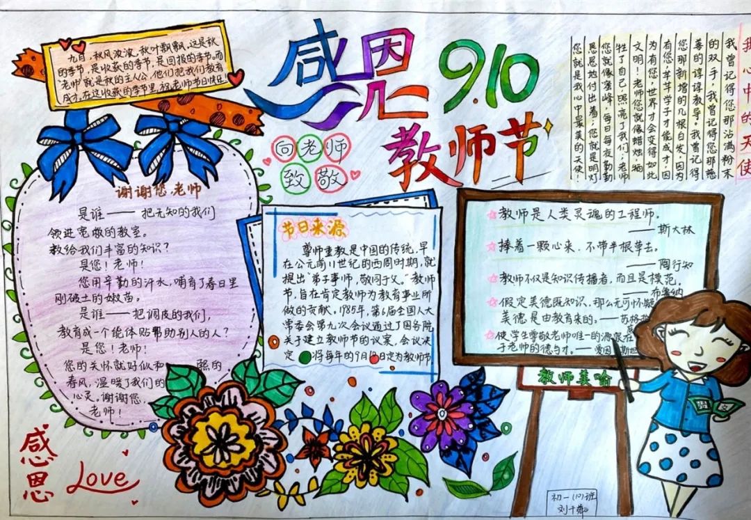 “暖师心 颂师恩 和风细雨润心田”手抄报图片-图5