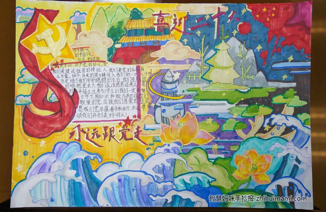 “喜迎二十大 永远跟党走”主题手抄报（8张）-图3