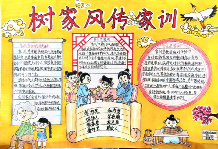 “家风家训 廉洁家风”手抄报图片（8张）-图6