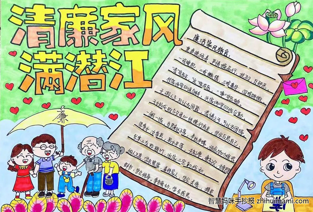 “家风家训 廉洁家风”手抄报图片（8张）-图8