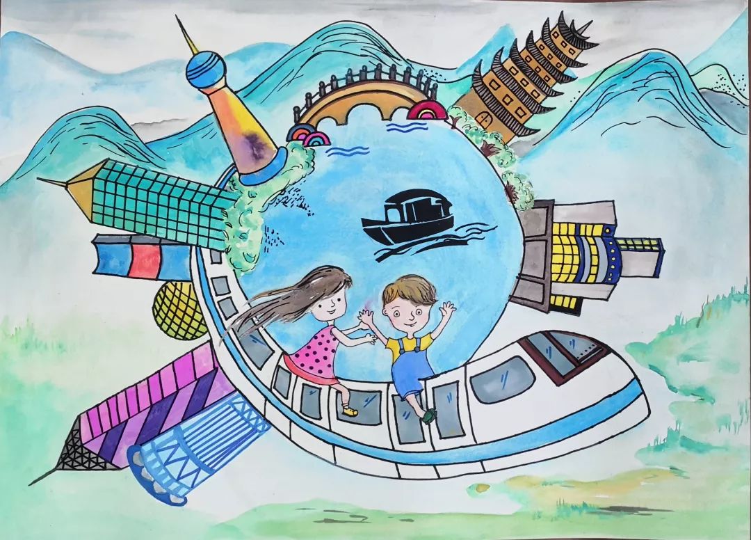 小学四年级生态文明教育主题绘画-图4