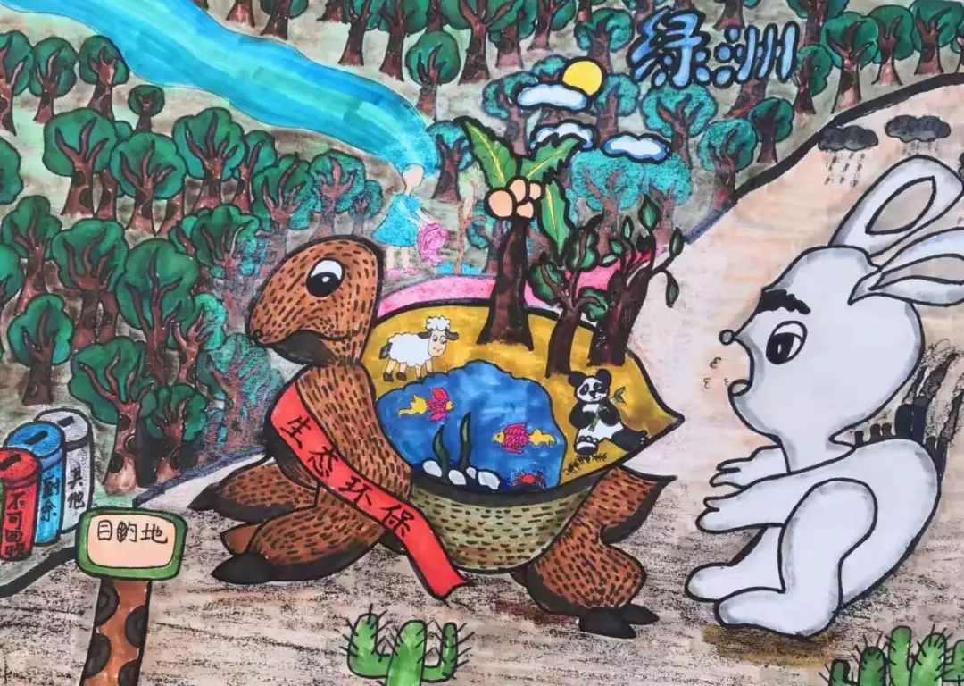 “生态文明 携手共创”儿童画作品-图4