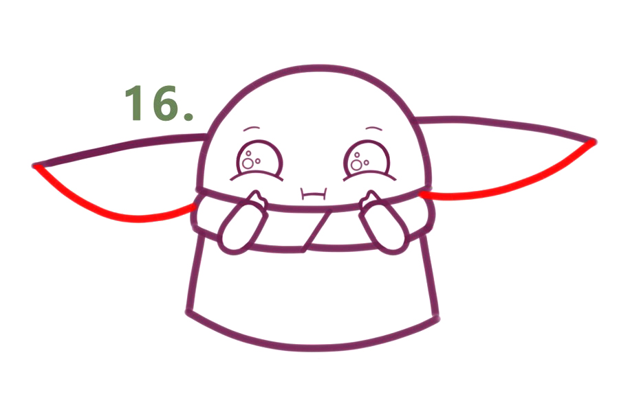 如何画一个可爱的卡通婴儿尤达-图5