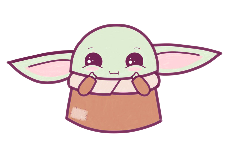 如何画一个可爱的卡通婴儿尤达