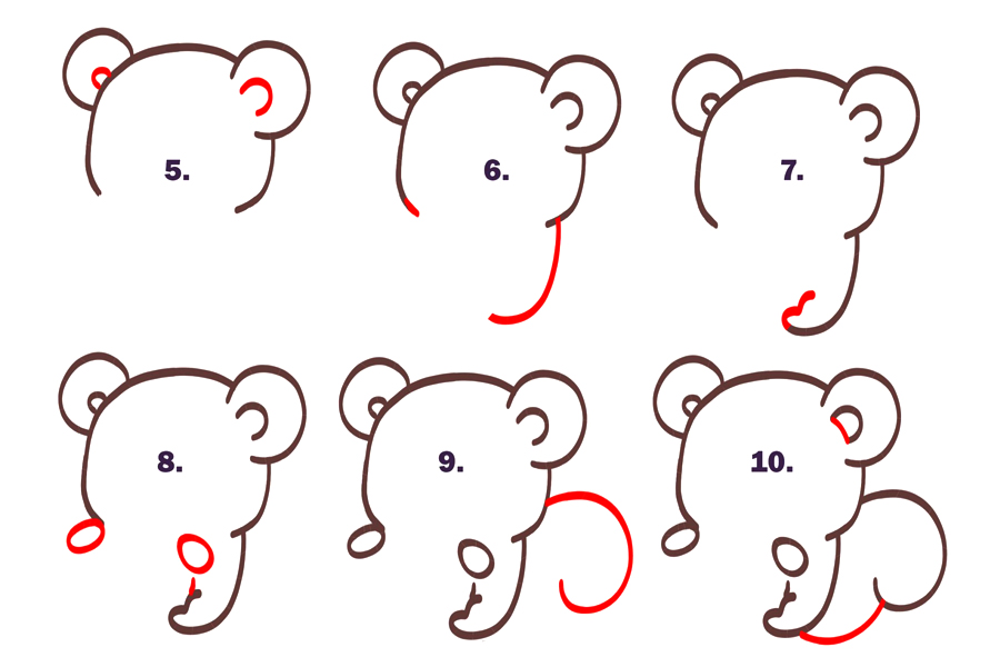吃饼干的可爱松鼠简笔画画法步骤-图2