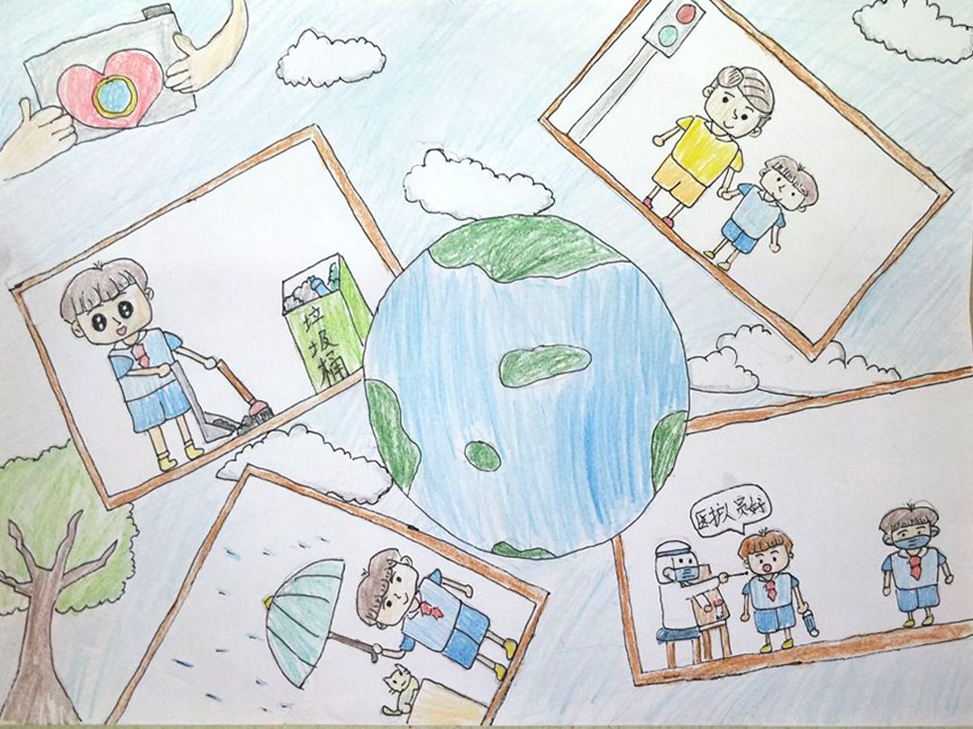 “垃圾分类 文明城市我先行”文明主题绘画优秀作品-图1