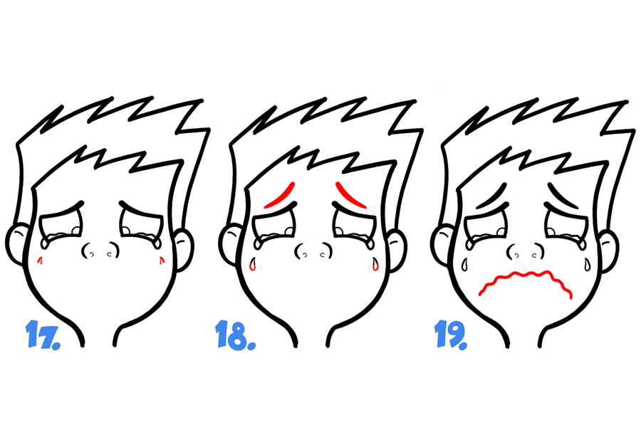 学画卡通面部表情：哭泣-图6