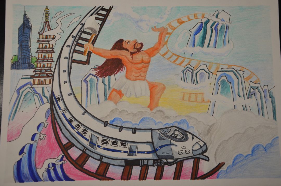 小学生“童心绘高铁 安全伴我行”优秀绘画作品-图7