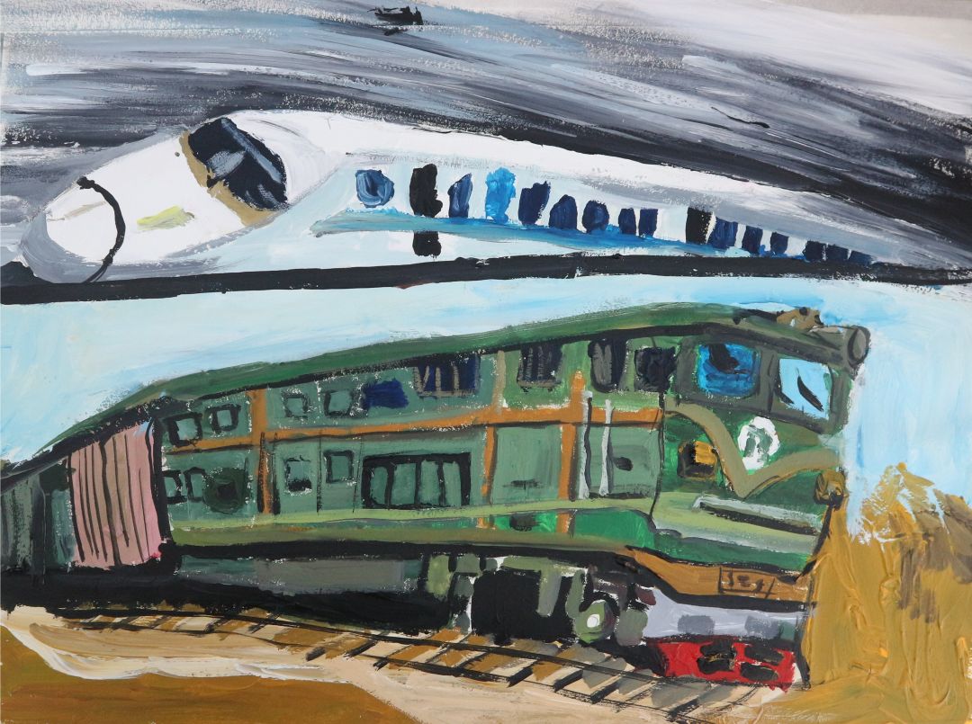 “童心绘高铁 安全伴我行”主题绘画优秀作品9张-图2