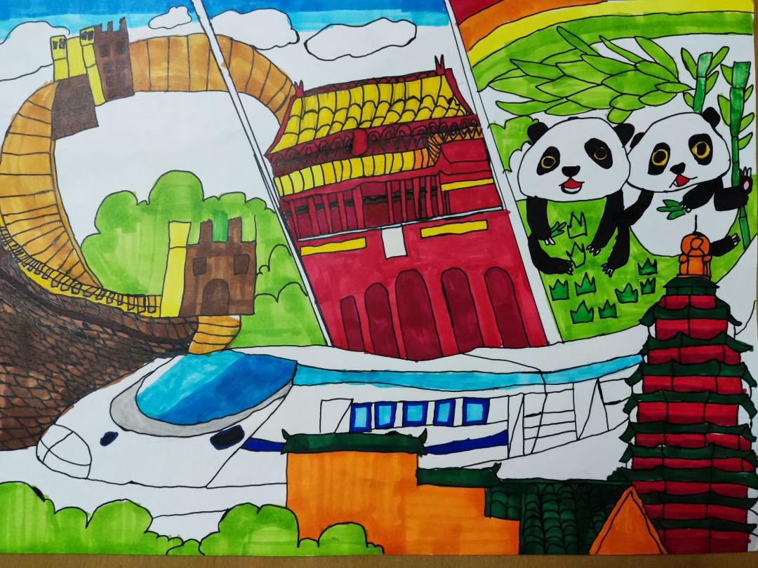 “童心绘高铁 安全伴我行”主题绘画漂亮-图5