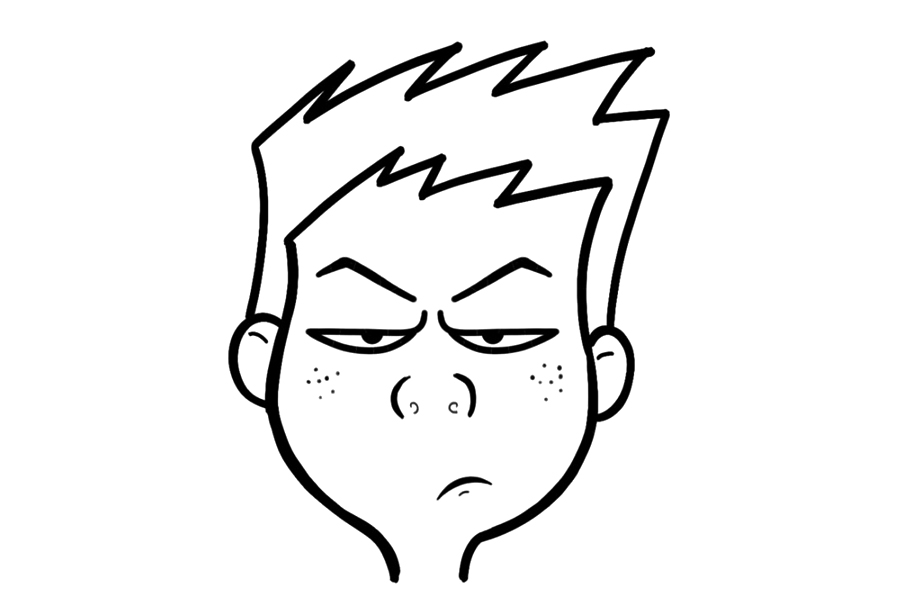 学画卡通面部表情：烦躁、激动、愤怒的脸