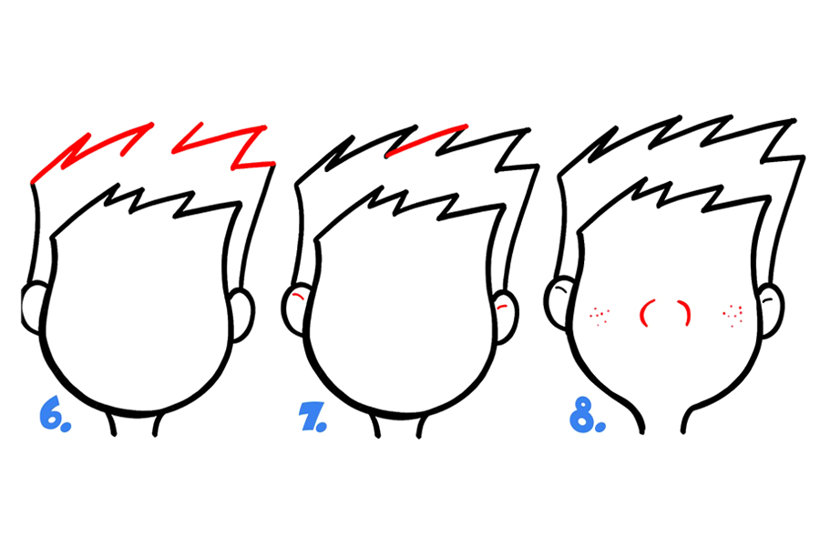 学画卡通面部表情：傻笑，吐舌头-图2