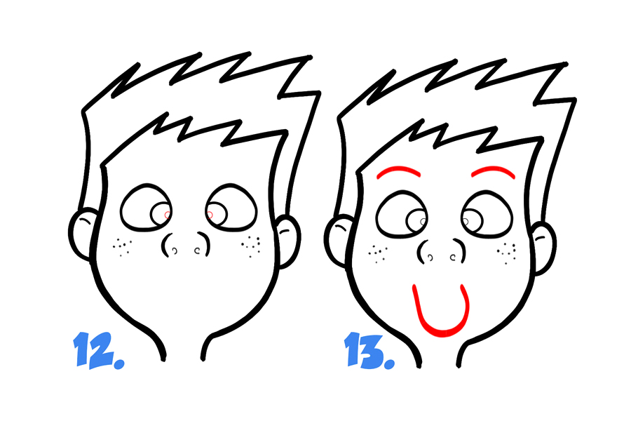 学画卡通面部表情：傻笑，吐舌头-图4