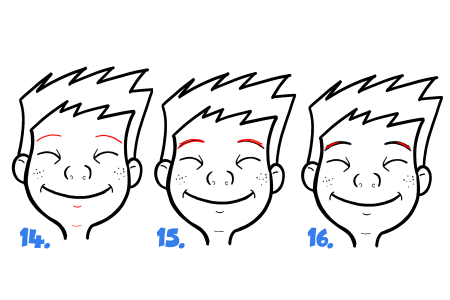 学画卡通面部表情：快乐、微笑、咧嘴笑-图5