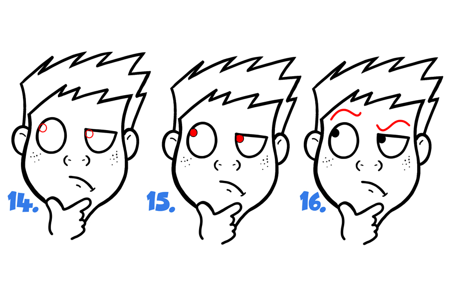 学画卡通面部表情：思考、计算-图5