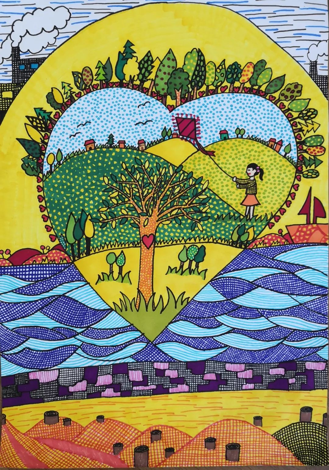 “弘扬生态文明 共建绿色家园”儿童画优秀作品-图5