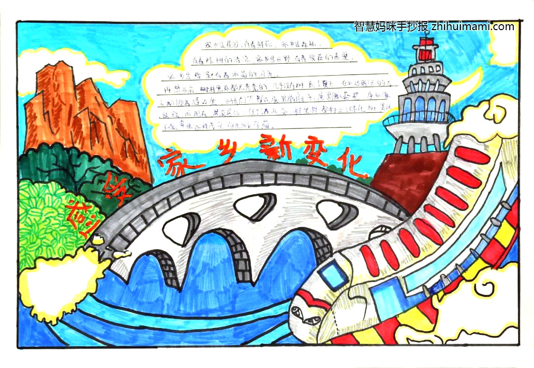 “喜迎二十大 感受家乡的变化”主题手抄报（7张）-图7