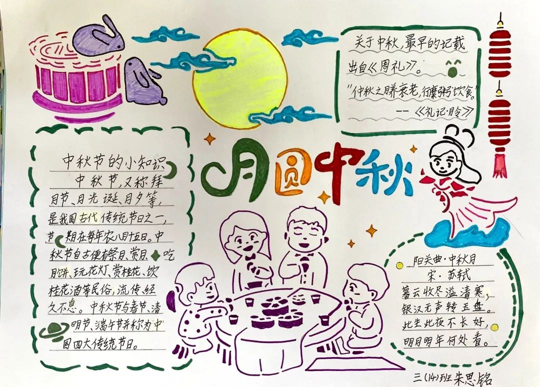 简单漂亮的中秋节主题手抄报2022新版-图4
