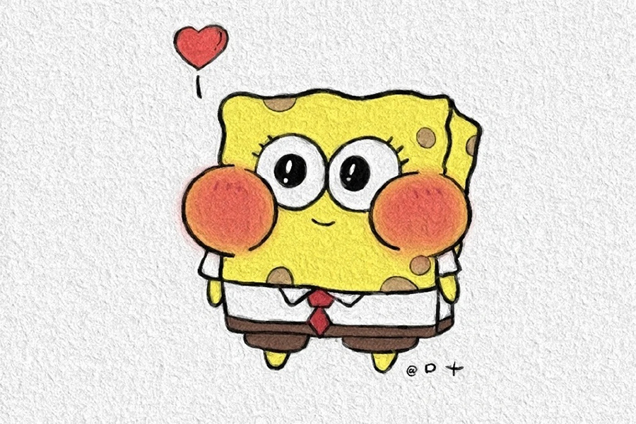 可爱的海绵宝宝派大星简笔画图片18张-图15