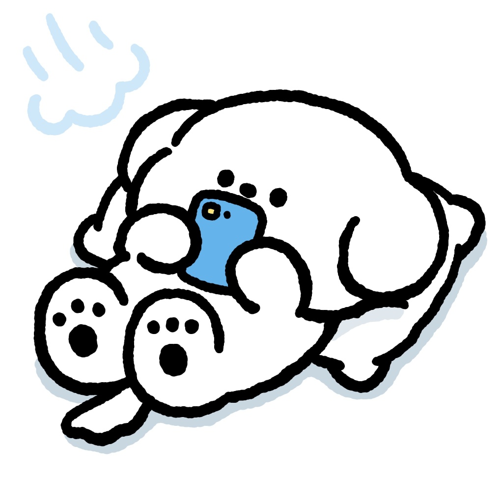 吹着空调玩手机的小动物简笔画图片-图1