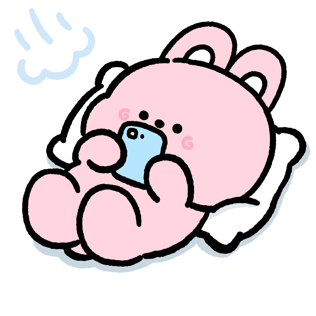 吹着空调玩手机的小动物简笔画图片-图4