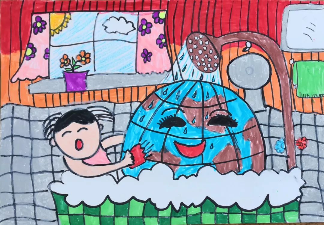“爱护地球 就是守护我们共同的家园”主题绘画作品5张-图5