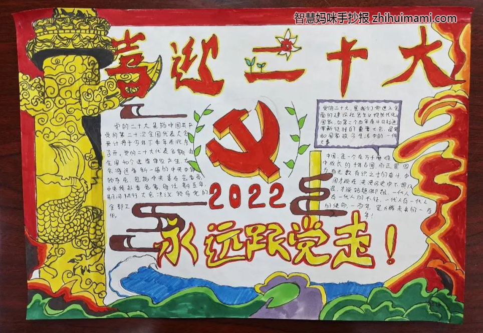 “喜迎二十大，争做时代新人”主题手抄报（9张）-图1