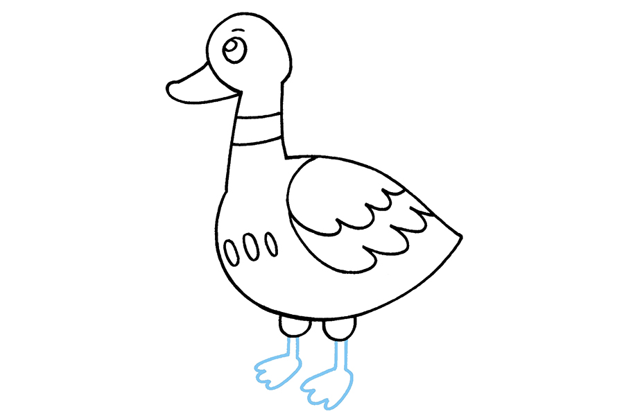 步骤8：画鸭子的脚。