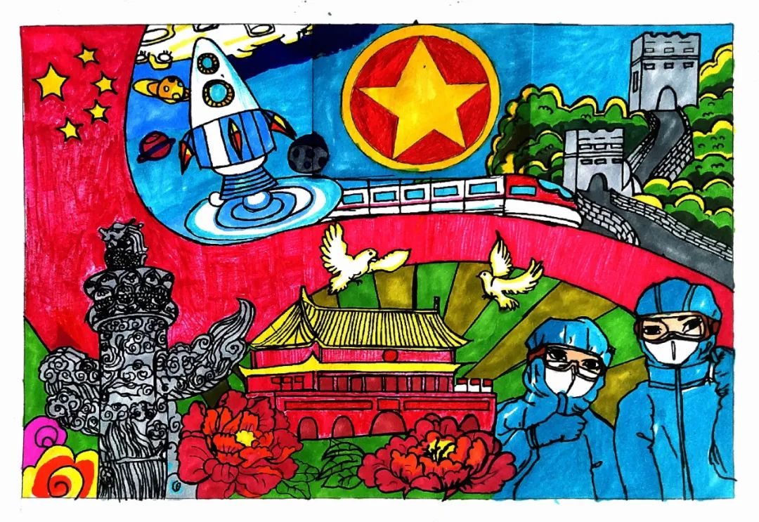 青春心向党 建团100周年主题绘画作品-图3