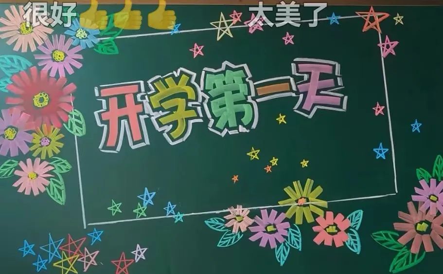 新学期新气象黑板报设计-图1