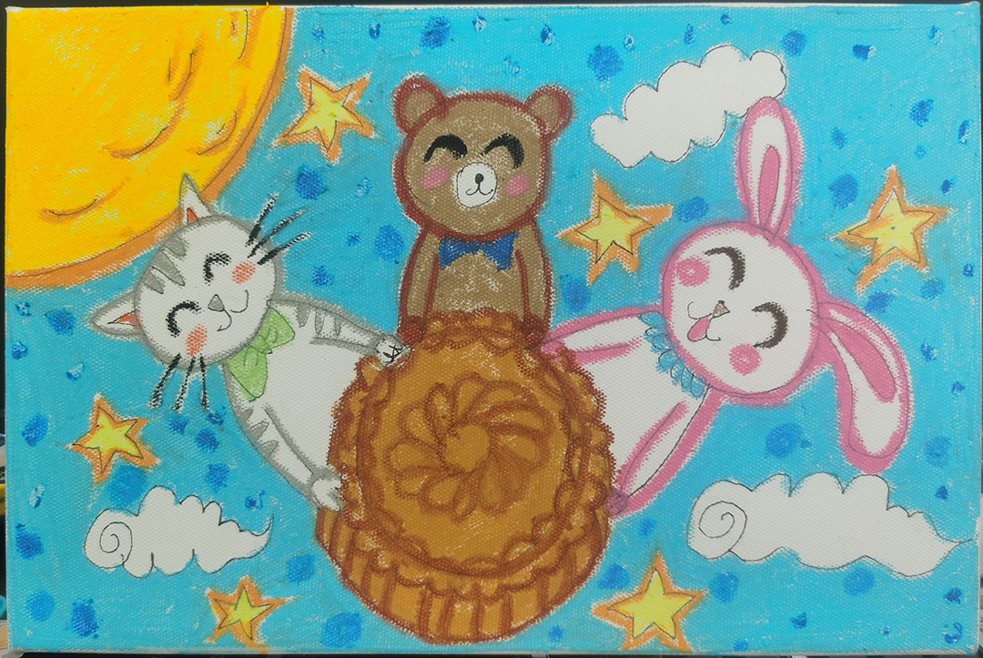 花好月圆 中秋节少儿绘画作品8张-图8