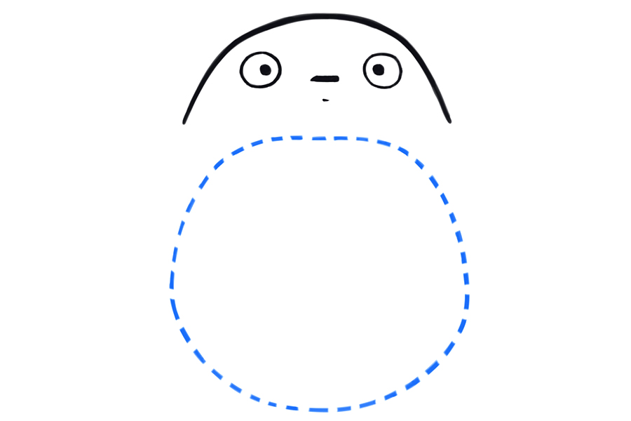 如何画龙猫 龙猫的简笔画画法步骤-图5