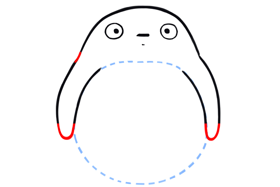 如何画龙猫 龙猫的简笔画画法步骤-图7