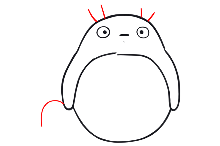 如何画龙猫 龙猫的简笔画画法步骤-图9