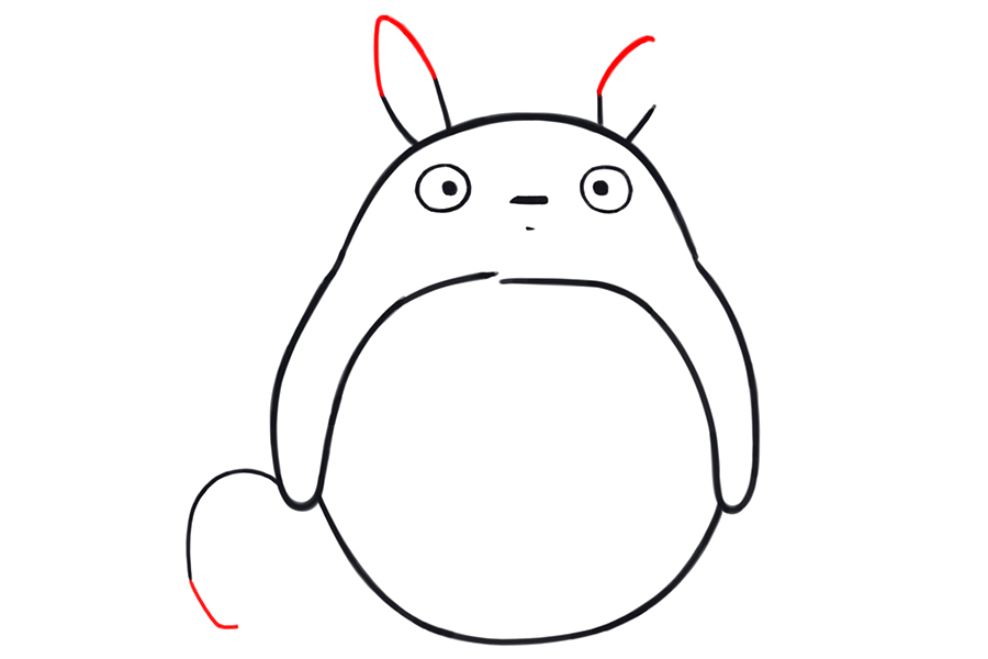 如何画龙猫 龙猫的简笔画画法步骤-图10