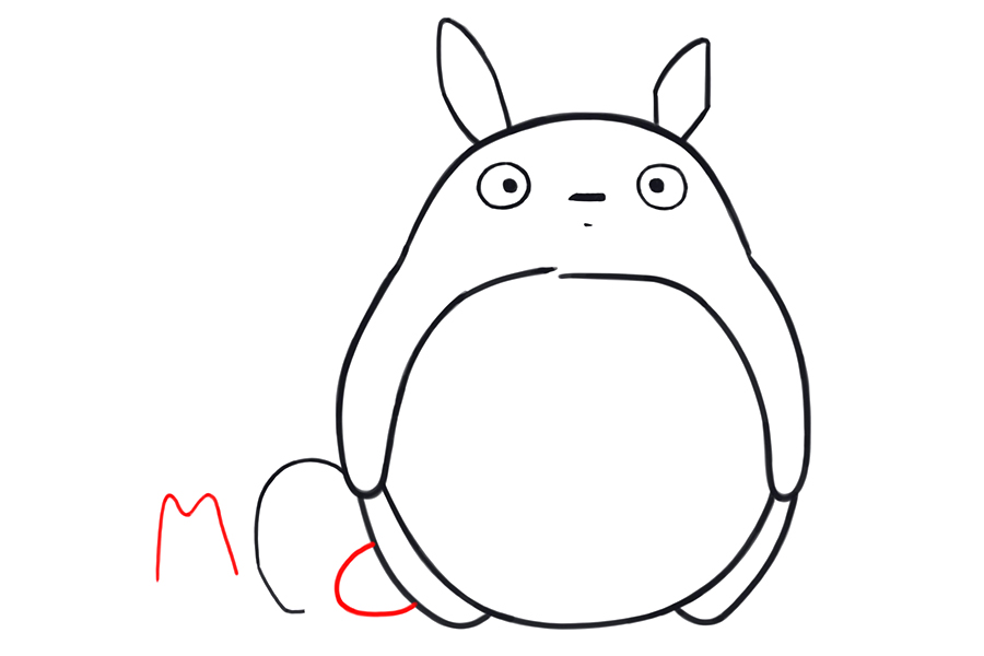 如何画龙猫 龙猫的简笔画画法步骤-图12