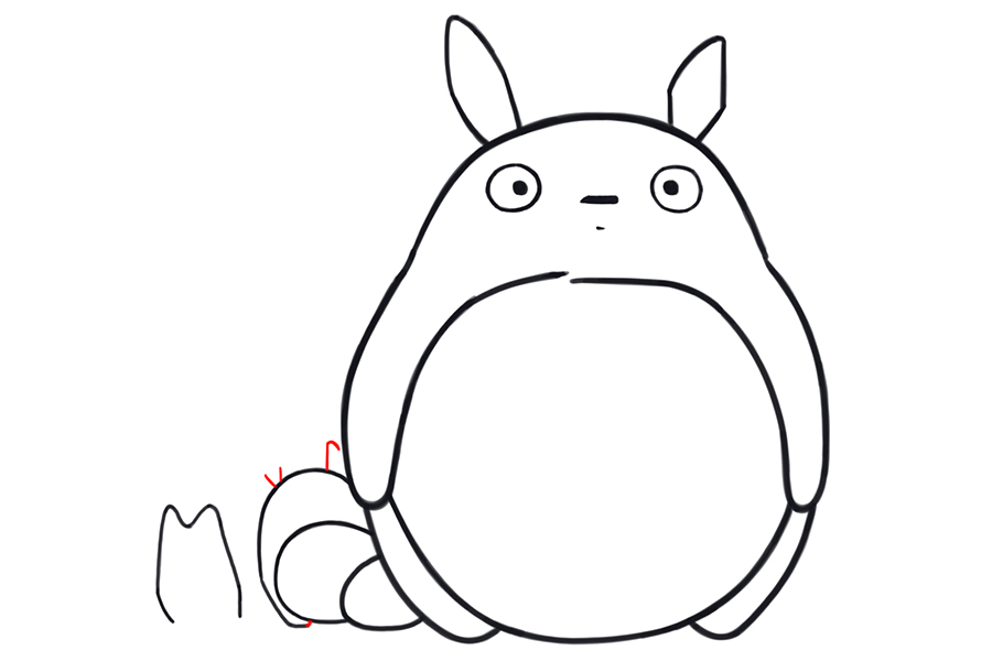 如何画龙猫 龙猫的简笔画画法步骤-图14