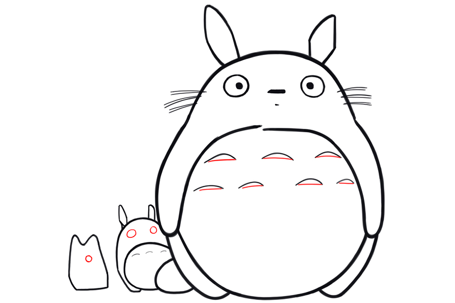 如何画龙猫 龙猫的简笔画画法步骤-图18