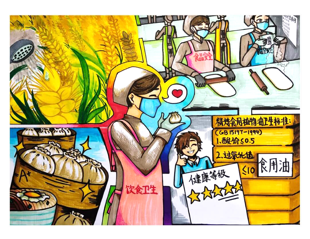 漂亮的校园食品安全主题绘画作品-图4