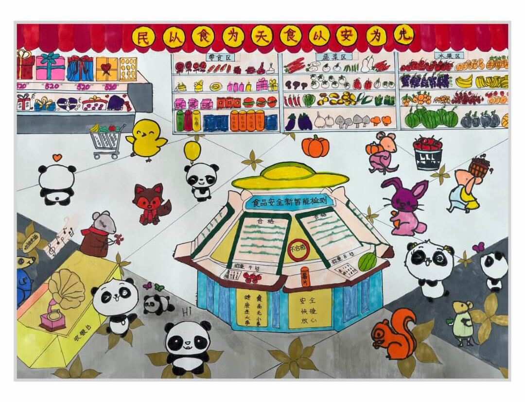 漂亮的校园食品安全主题绘画作品-图5
