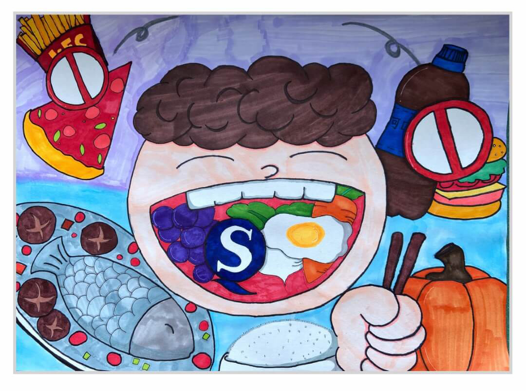 简单漂亮的食品安全主题绘画作品-图3