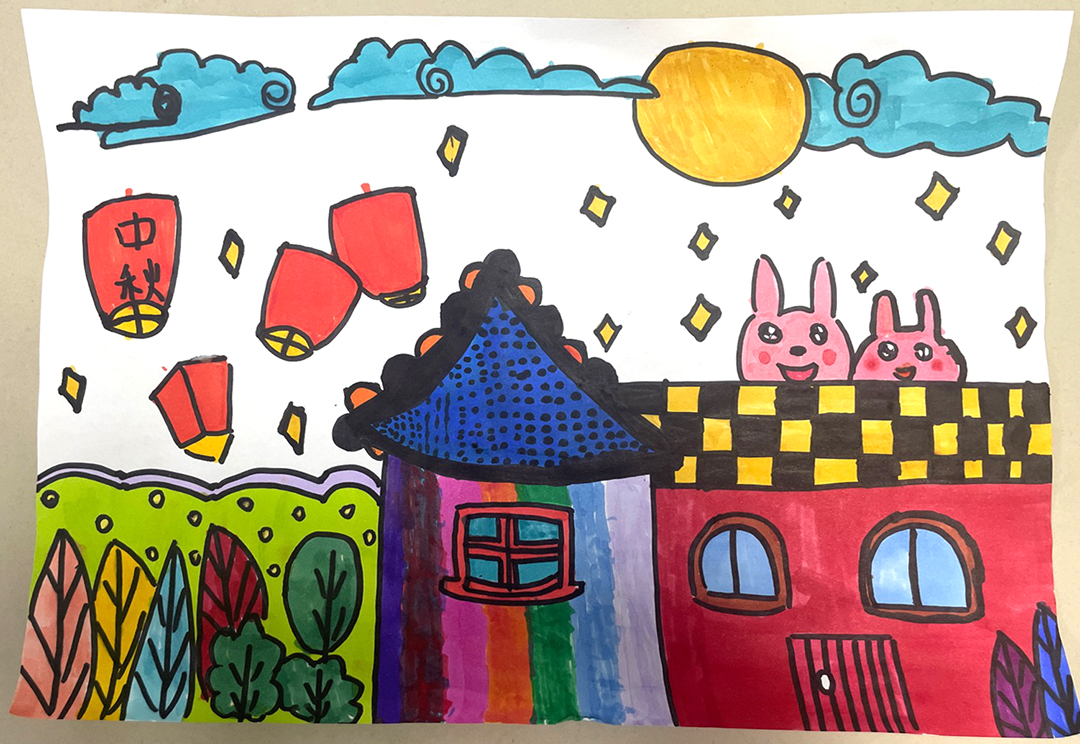 中秋节儿童画简单漂亮-图7