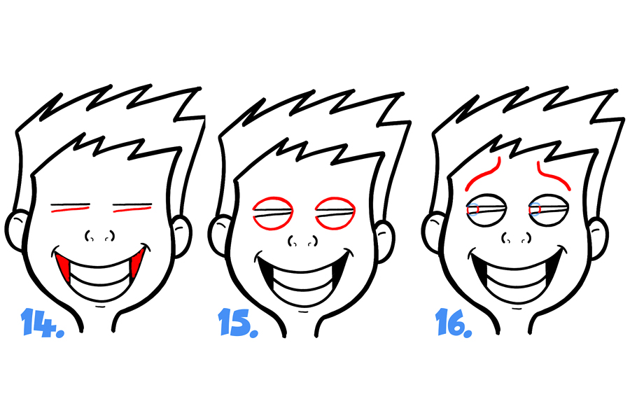 如何话卡通面部表情：不安、不舒服、尴尬、紧张-图5