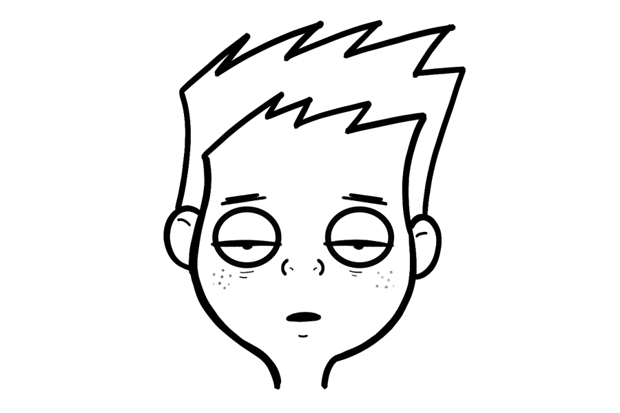 如何画卡通面部表情：昏昏欲睡、疲倦