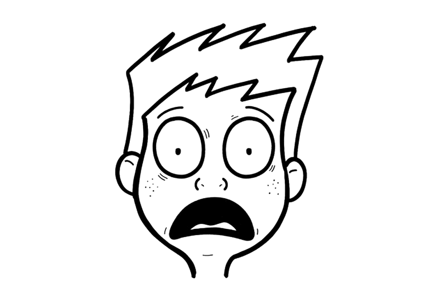 如何画卡通面部表情：害怕、石化、恐慌