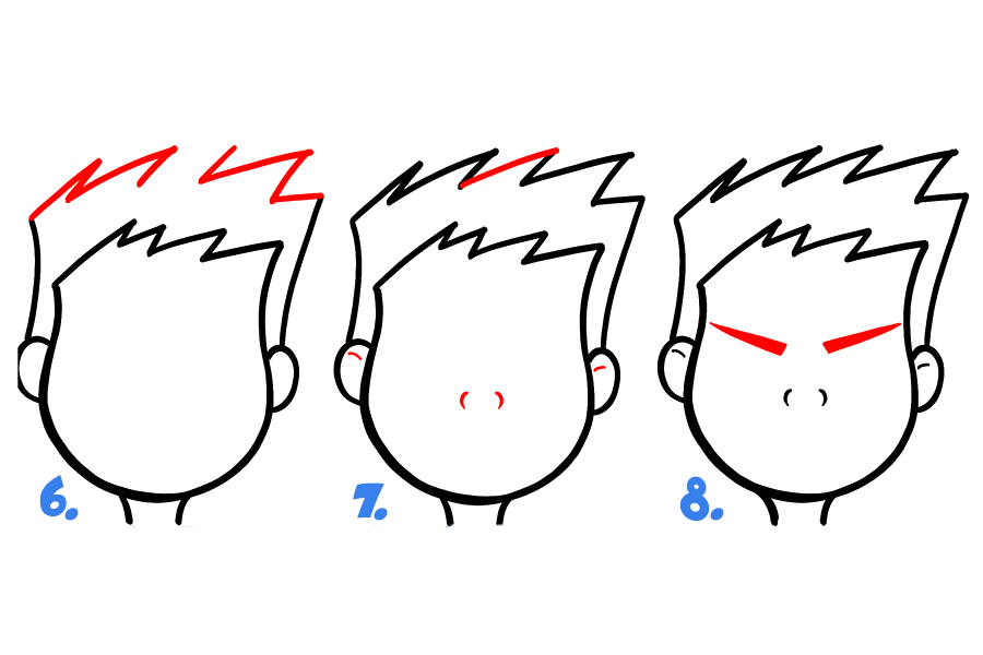 如何画一个傻乎乎的卡通表情简笔画-图2