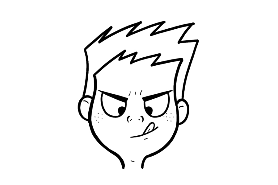 如何画一个傻乎乎的卡通表情简笔画