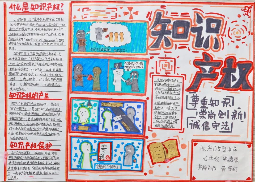 保护知识产权从我做起 6张简单好画的知识产权手抄报-图5
